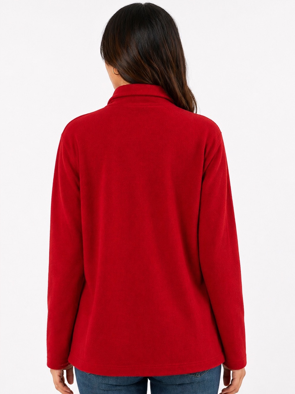 Karen Scott Petite XL Red Quarter Zip Mock Neck Cotton Knit Top NWT - Picture 4 of 11